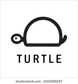 Silhouette Style Vector Turtle Logo Design – Minimalist Sea Turtle Icon for Branding, Nature, Eco-Friendly Business, Marine Life Concept, Editable EPS File