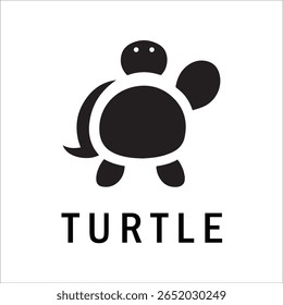 Silhouette Style Vector Turtle Logo Design – Minimalist Sea Turtle Icon for Branding, Nature, Eco-Friendly Business, Marine Life Concept, Editable EPS File