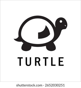 Silhouette Style Vector Turtle Logo Design – Minimalist Sea Turtle Icon for Branding, Nature, Eco-Friendly Business, Marine Life Concept, Editable EPS File