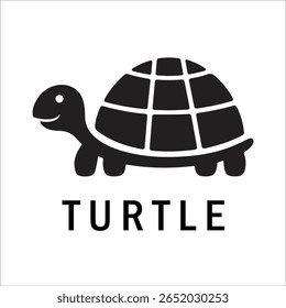 Silhouette Style Vector Turtle Logo Design – Minimalist Sea Turtle Icon for Branding, Nature, Eco-Friendly Business, Marine Life Concept, Editable EPS File