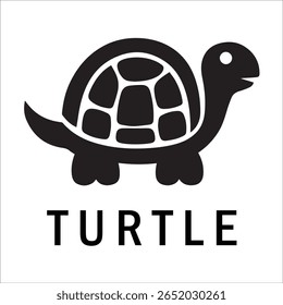Silhouette Style Vector Turtle Logo Design – Minimalist Sea Turtle Icon for Branding, Nature, Eco-Friendly Business, Marine Life Concept, Editable EPS File