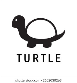Silhouette Style Vector Turtle Logo Design – Minimalist Sea Turtle Icon for Branding, Nature, Eco-Friendly Business, Marine Life Concept, Editable EPS File