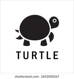 Silhouette Style Vector Turtle Logo Design – Minimalist Sea Turtle Icon for Branding, Nature, Eco-Friendly Business, Marine Life Concept, Editable EPS File