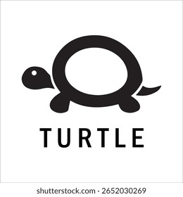 Silhouette Style Vector Turtle Logo Design – Minimalist Sea Turtle Icon for Branding, Nature, Eco-Friendly Business, Marine Life Concept, Editable EPS File