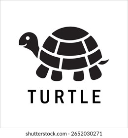 Silhouette Style Vector Turtle Logo Design – Minimalist Sea Turtle Icon for Branding, Nature, Eco-Friendly Business, Marine Life Concept, Editable EPS File