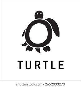 Silhouette Style Vector Turtle Logo Design – Minimalist Sea Turtle Icon for Branding, Nature, Eco-Friendly Business, Marine Life Concept, Editable EPS File