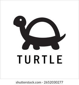 Silhouette Style Vector Turtle Logo Design – Minimalist Sea Turtle Icon for Branding, Nature, Eco-Friendly Business, Marine Life Concept, Editable EPS File