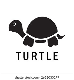 Silhouette Style Vector Turtle Logo Design – Minimalist Sea Turtle Icon for Branding, Nature, Eco-Friendly Business, Marine Life Concept, Editable EPS File