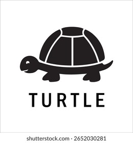Silhouette Style Vector Turtle Logo Design – Minimalist Sea Turtle Icon for Branding, Nature, Eco-Friendly Business, Marine Life Concept, Editable EPS File