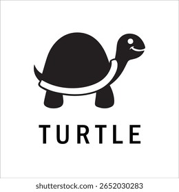 Silhouette Style Vector Turtle Logo Design – Minimalist Sea Turtle Icon for Branding, Nature, Eco-Friendly Business, Marine Life Concept, Editable EPS File