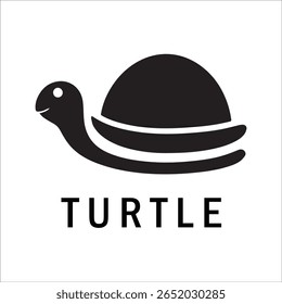 Silhouette Style Vector Turtle Logo Design – Minimalist Sea Turtle Icon for Branding, Nature, Eco-Friendly Business, Marine Life Concept, Editable EPS File
