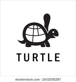 Silhouette Style Vector Turtle Logo Design – Minimalist Sea Turtle Icon for Branding, Nature, Eco-Friendly Business, Marine Life Concept, Editable EPS File