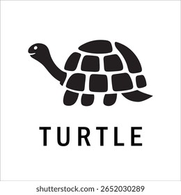 Silhouette Style Vector Turtle Logo Design – Minimalist Sea Turtle Icon for Branding, Nature, Eco-Friendly Business, Marine Life Concept, Editable EPS File