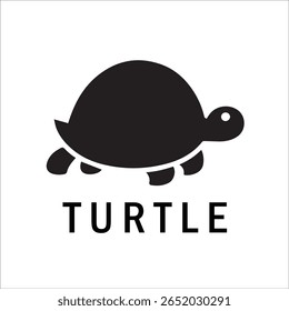 Silhouette Style Vector Turtle Logo Design – Minimalist Sea Turtle Icon for Branding, Nature, Eco-Friendly Business, Marine Life Concept, Editable EPS File