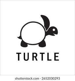 Silhouette Style Vector Turtle Logo Design – Minimalist Sea Turtle Icon for Branding, Nature, Eco-Friendly Business, Marine Life Concept, Editable EPS File