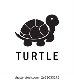 Silhouette Style Vector Turtle Logo Design – Minimalist Sea Turtle Icon for Branding, Nature, Eco-Friendly Business, Marine Life Concept, Editable EPS File