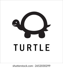 Silhouette Style Vector Turtle Logo Design – Minimalist Sea Turtle Icon for Branding, Nature, Eco-Friendly Business, Marine Life Concept, Editable EPS File
