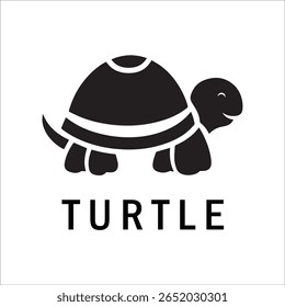 Silhouette Style Vector Turtle Logo Design – Minimalist Sea Turtle Icon for Branding, Nature, Eco-Friendly Business, Marine Life Concept, Editable EPS File