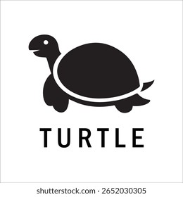 Silhouette Style Vector Turtle Logo Design – Minimalist Sea Turtle Icon for Branding, Nature, Eco-Friendly Business, Marine Life Concept, Editable EPS File