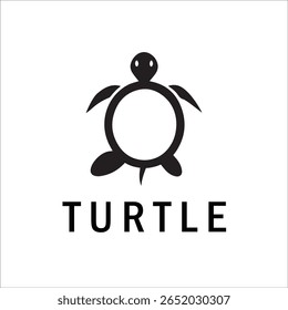 Silhouette Style Vector Turtle Logo Design – Minimalist Sea Turtle Icon for Branding, Nature, Eco-Friendly Business, Marine Life Concept, Editable EPS File
