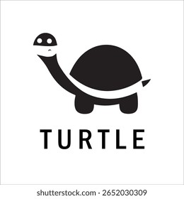 Silhouette Style Vector Turtle Logo Design – Minimalist Sea Turtle Icon for Branding, Nature, Eco-Friendly Business, Marine Life Concept, Editable EPS File