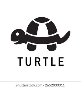 Silhouette Style Vector Turtle Logo Design – Minimalist Sea Turtle Icon for Branding, Nature, Eco-Friendly Business, Marine Life Concept, Editable EPS File