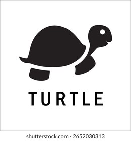 Silhouette Style Vector Turtle Logo Design – Minimalist Sea Turtle Icon for Branding, Nature, Eco-Friendly Business, Marine Life Concept, Editable EPS File