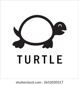 Silhouette Style Vector Turtle Logo Design – Minimalist Sea Turtle Icon for Branding, Nature, Eco-Friendly Business, Marine Life Concept, Editable EPS File