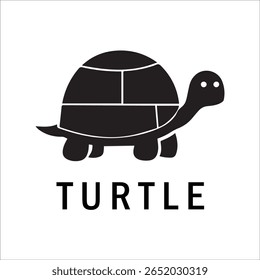 Silhouette Style Vector Turtle Logo Design – Minimalist Sea Turtle Icon for Branding, Nature, Eco-Friendly Business, Marine Life Concept, Editable EPS File