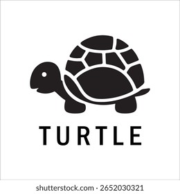 Silhouette Style Vector Turtle Logo Design – Minimalist Sea Turtle Icon for Branding, Nature, Eco-Friendly Business, Marine Life Concept, Editable EPS File