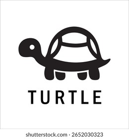Silhouette Style Vector Turtle Logo Design – Minimalist Sea Turtle Icon for Branding, Nature, Eco-Friendly Business, Marine Life Concept, Editable EPS File