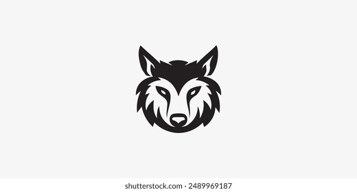 
Silhouette Style Wolf Logo Fierce and Customizable Design