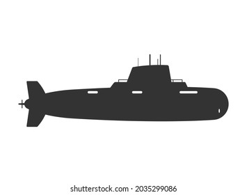 Silhouette Submarine Flat Design Vector Illustration Stock Vector ...