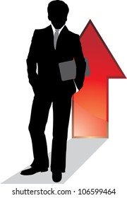 Silhouette of a successful businessman. Vector