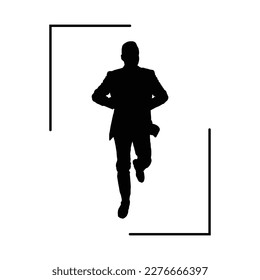 silhouette of a successful man becoming a businessman. with a suit that fits