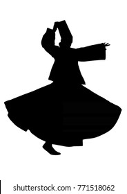 silhouette of sufi dancer