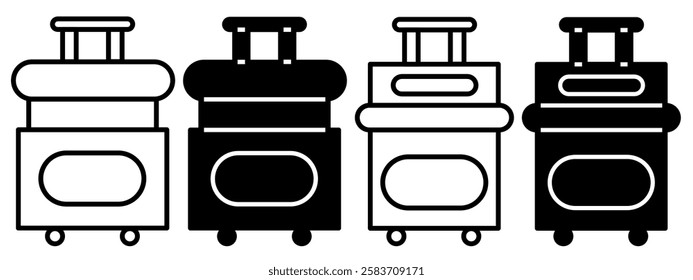 Silhouette of suitcase icon illustration on white background. suitcase icon set for business. Stock vector.