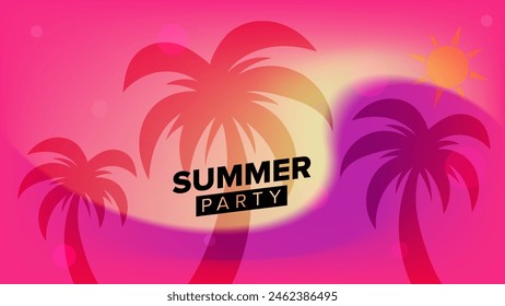 silhouette summer background theme. vector illustration. hd layout, brochure, banner, poster, greeting card template design