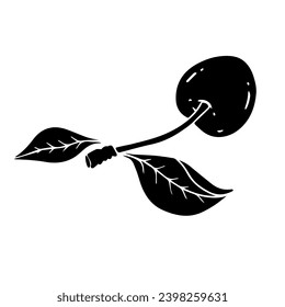 Silhouette de cereza de verano. Gráficos vectoriales.	