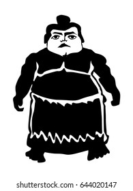 silhouette of sumo wrestler
