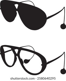 silhouette of sunglasses in vector