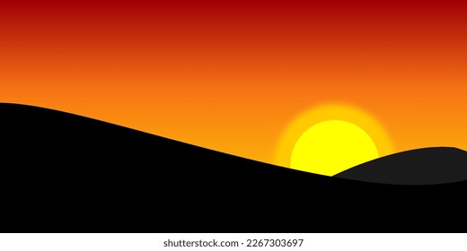 silhouette of a sunrise or sunset in the desert