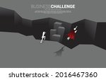 silhouette of superhero fly over across abyss. concept of business challenge and courage man