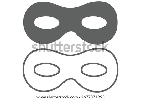 Silhouette superhero masks vector icon set. Silhouette superhero mask vector icon set. Minimalist black mask icon for disguise and secrecy themes. Mask superhero. Carnival mask icon. Vector