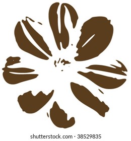 Silhouette of surf flower. Tropical Flower. vector illustration