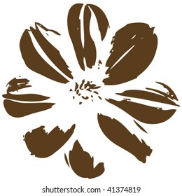 Silhouette of surf flower. Tropical Flower. vector illustration.