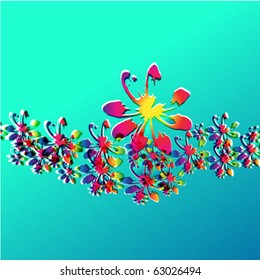 Silhouette of surf flowers with transparency effect eps10 . Tropical Flowers.