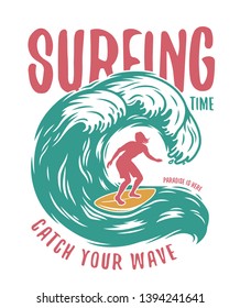 Silhouette of a surfer on a wave