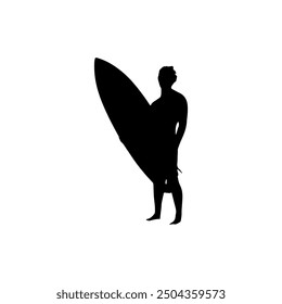 Silhouette of surfer riding strong ocean waves