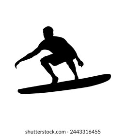silhouette of a surfer	 - vector illustration